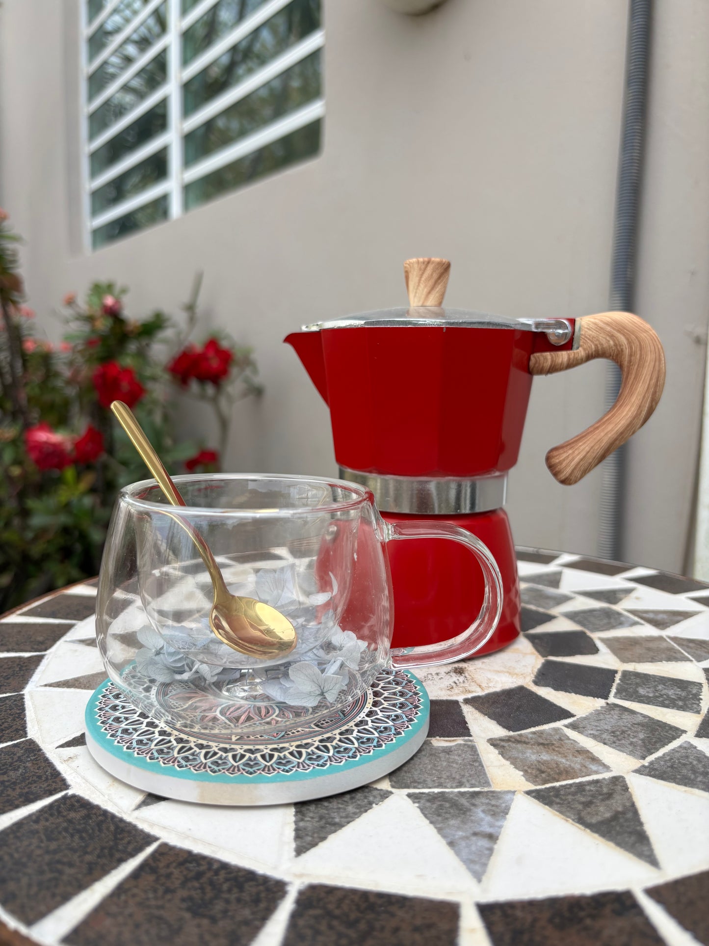 Bundle: taza, cuchara, greca + llavero