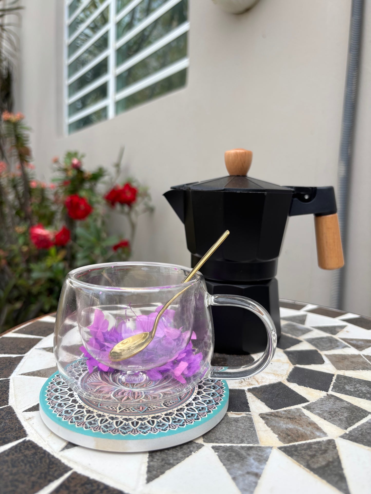 Bundle: taza, cuchara, greca + llavero