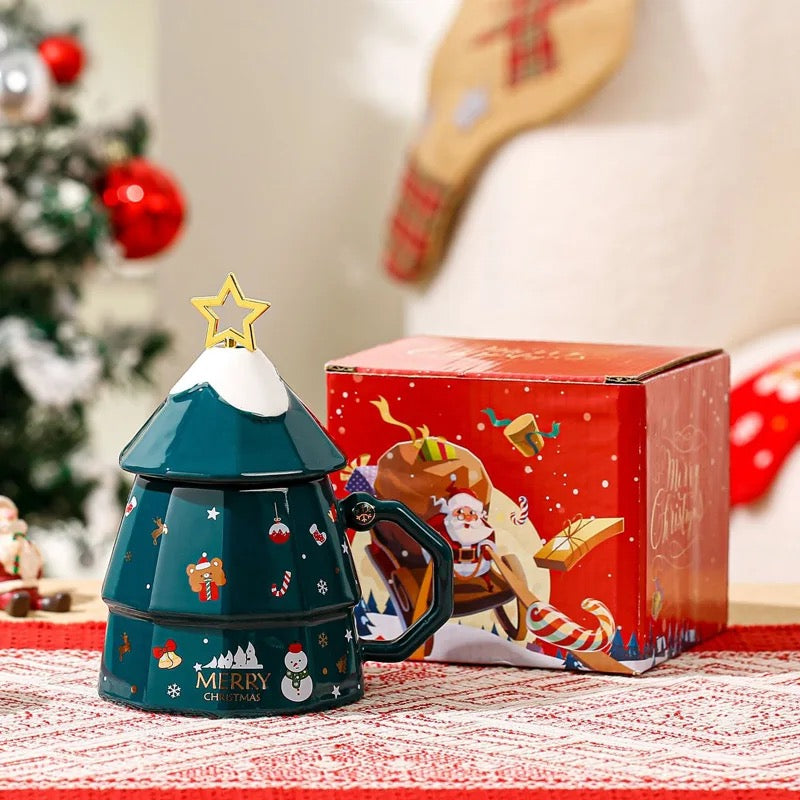 Taza en forma de árbol con movedor en forma de estrella ☕️💫